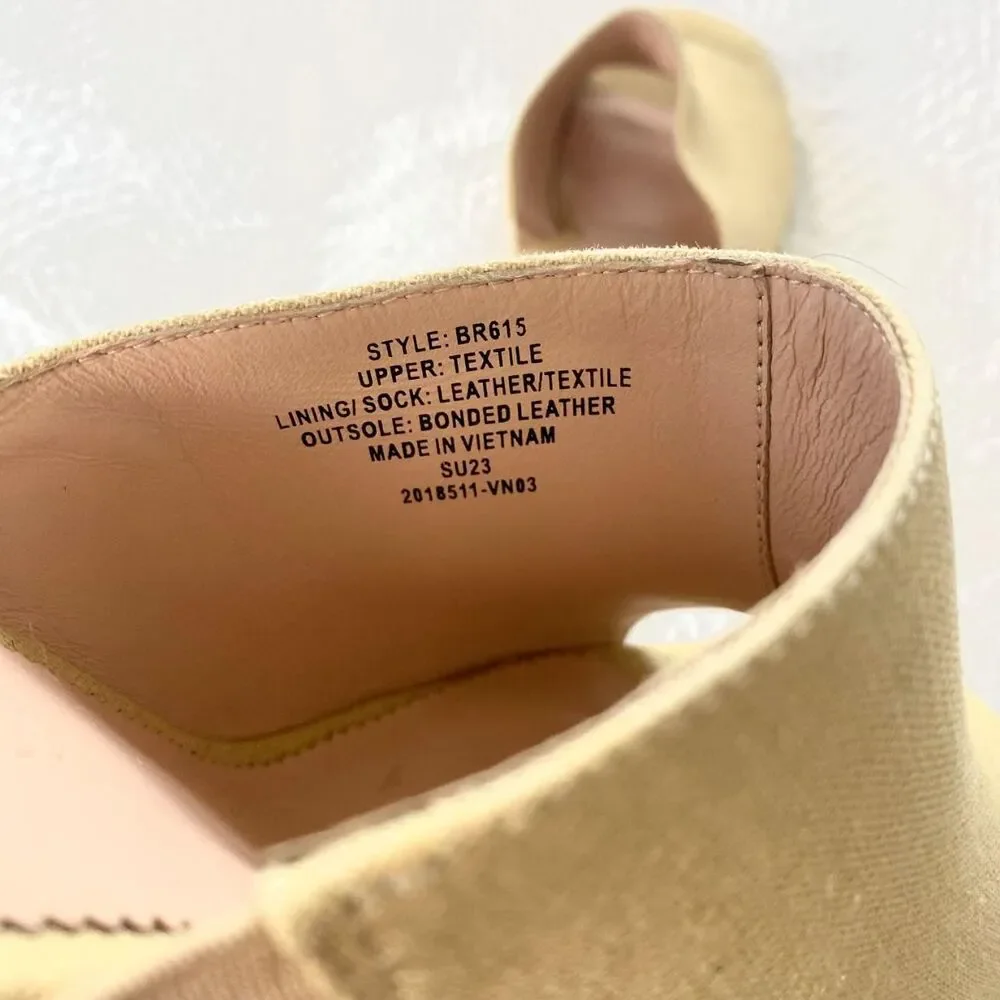 J.Crew Bianca Tan Cream Woven High Wedge Sandals US 10.5